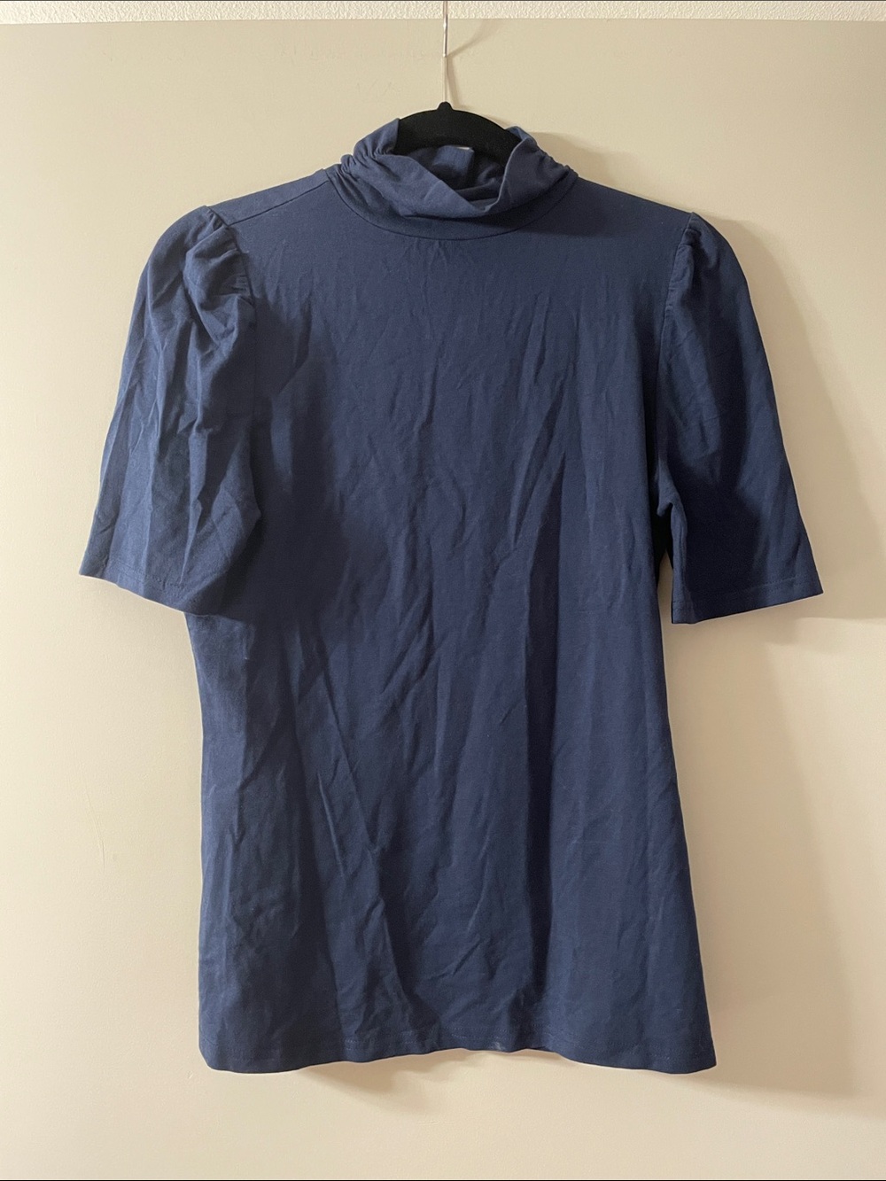 Amazon Essentials Navy Short Sleeve Turtleneck Top Size S